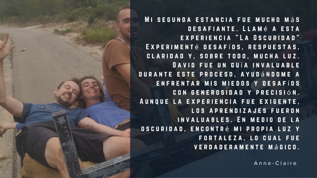 Anne-Claire compartiendo su experiencia profunda en La Casa del Agua